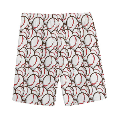 Baseballs Pattern Print Men's Sports Shorts
