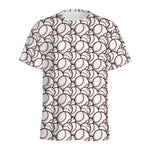 Baseballs Pattern Print Men's Sports T-Shirt