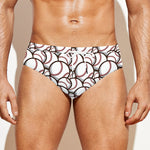 Baseballs Pattern Print Men's Swim Briefs