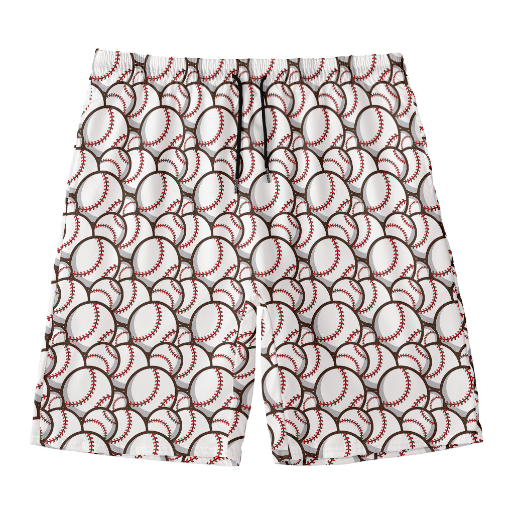 Baseballs Pattern Print Men's Swim Trunks