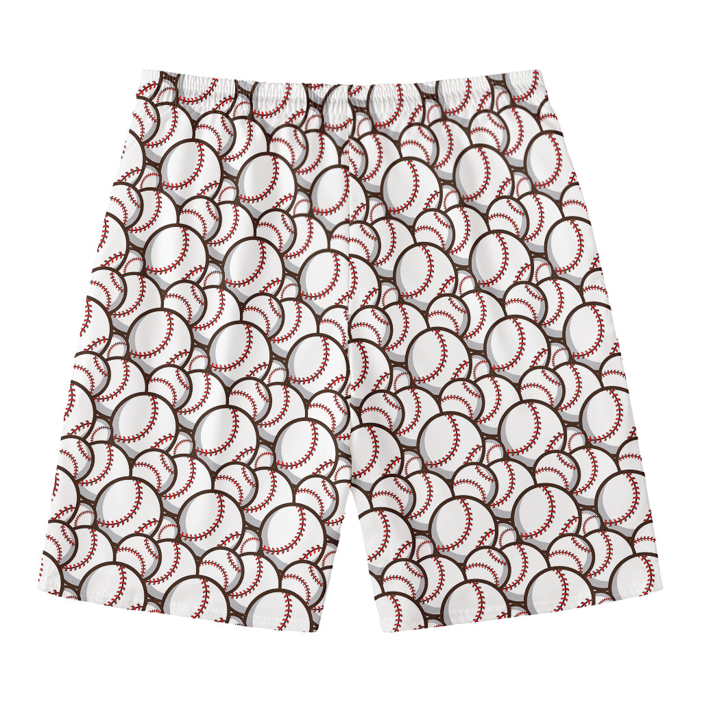 Baseballs Pattern Print Men's Swim Trunks