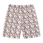 Baseballs Pattern Print Men's Swim Trunks