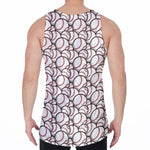 Baseballs Pattern Print Men's Velvet Tank Top