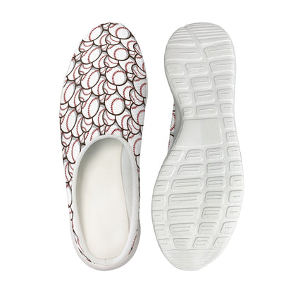 Baseballs Pattern Print Mesh Casual Shoes