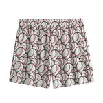 Baseballs Pattern Print Mesh Shorts