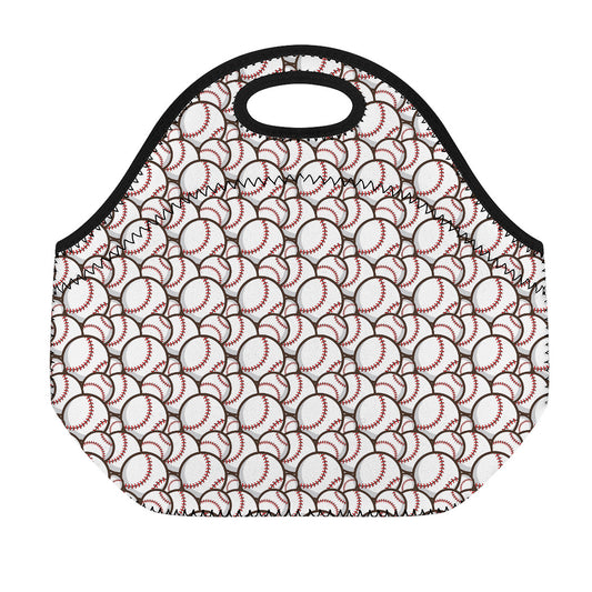 Baseballs Pattern Print Neoprene Lunch Bag