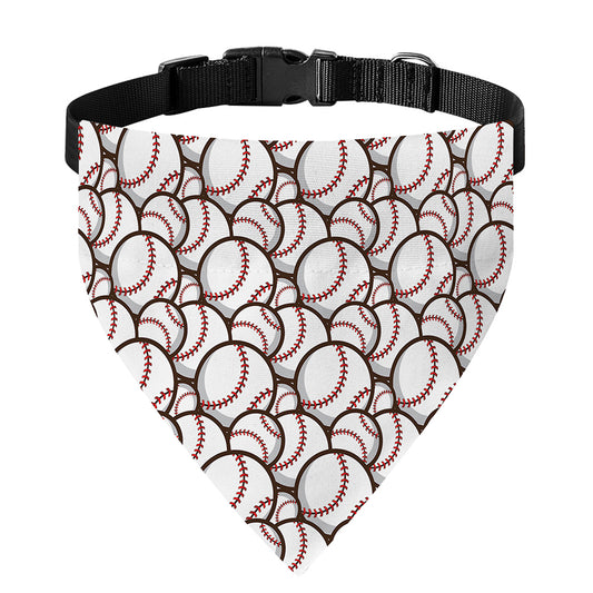 Baseballs Pattern Print Over The Collar Dog Bandana