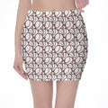 Baseballs Pattern Print Pencil Mini Skirt