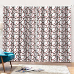 Baseballs Pattern Print Pencil Pleat Curtains