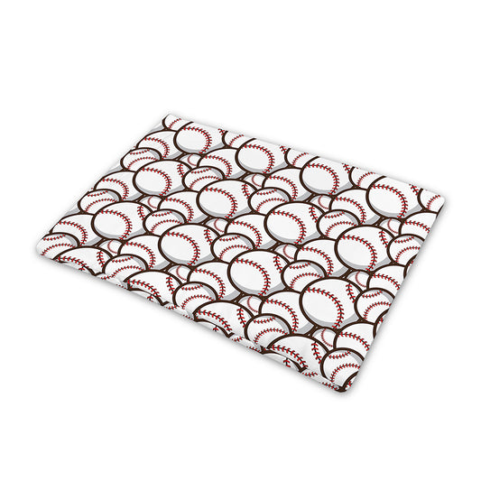 Baseballs Pattern Print Pet Cooling Mat Cover