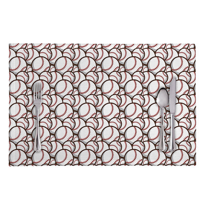 Baseballs Pattern Print Placemat