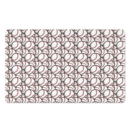 Baseballs Pattern Print Polyester Doormat
