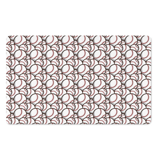 Baseballs Pattern Print Polyester Doormat
