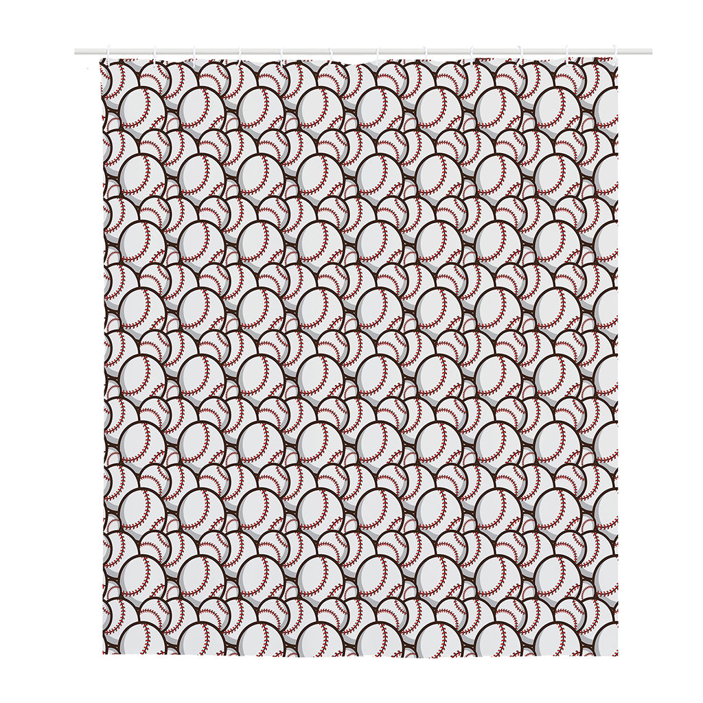 Baseballs Pattern Print Polyester Shower Curtain