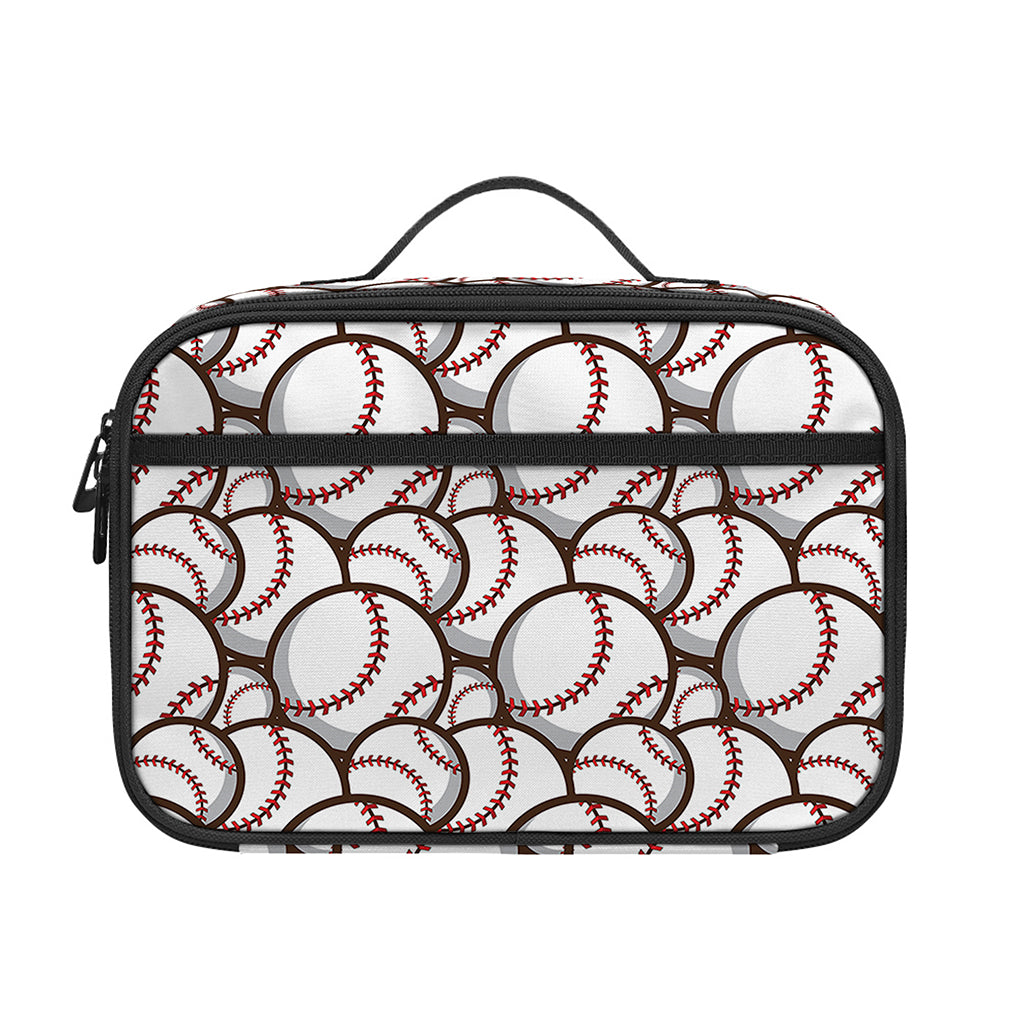 Baseballs Pattern Print Portable Lunch Bag