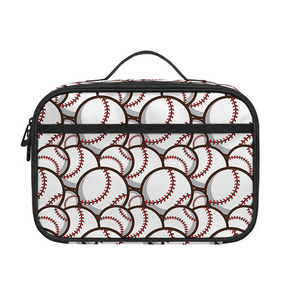 Baseballs Pattern Print Portable Lunch Bag