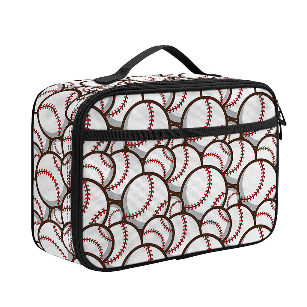 Baseballs Pattern Print Portable Lunch Bag