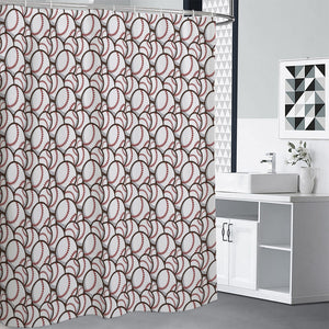 Baseballs Pattern Print Premium Shower Curtain