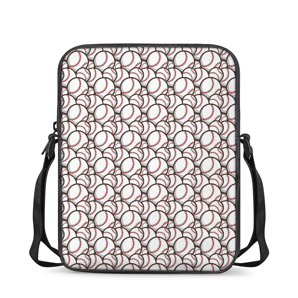 Baseballs Pattern Print Rectangular Crossbody Bag