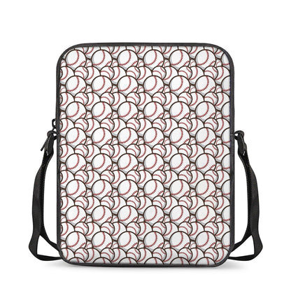 Baseballs Pattern Print Rectangular Crossbody Bag
