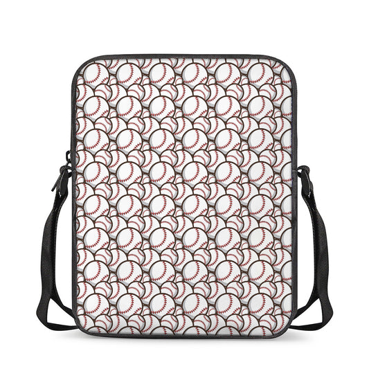 Baseballs Pattern Print Rectangular Crossbody Bag