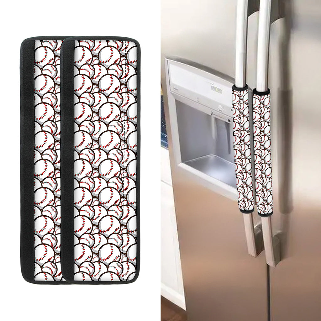 Baseballs Pattern Print Refrigerator Handle Covers