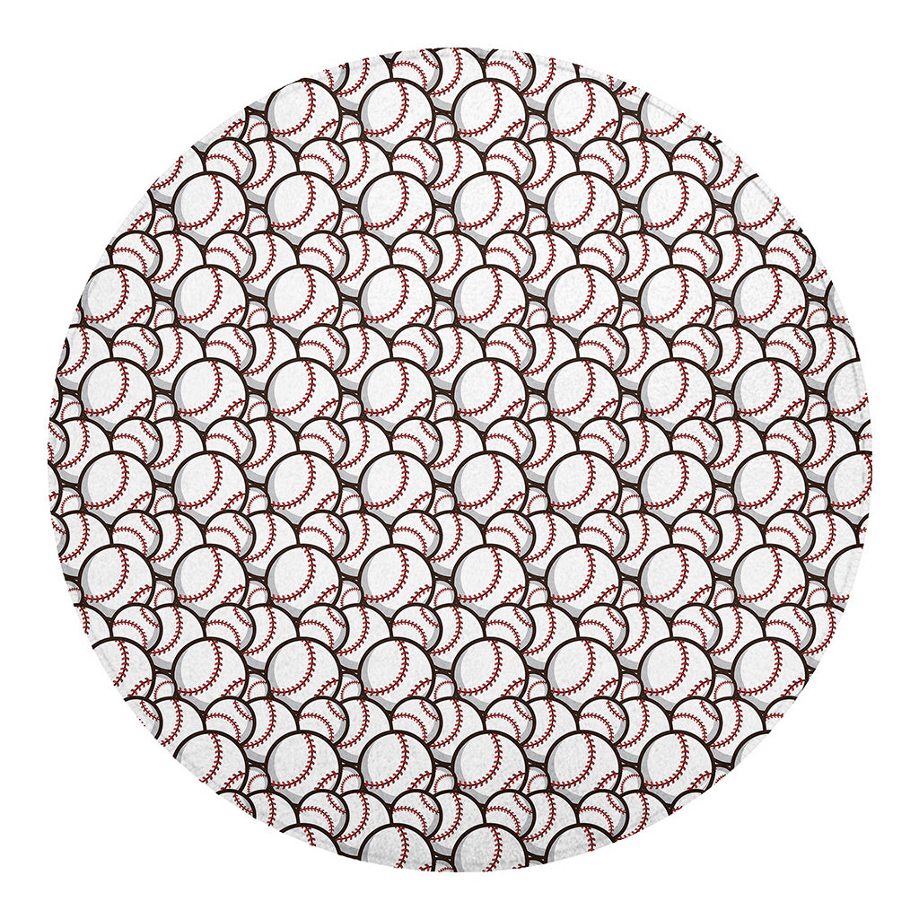Baseballs Pattern Print Round Blanket