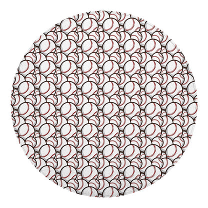 Baseballs Pattern Print Round Blanket