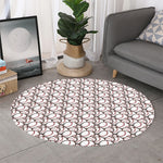 Baseballs Pattern Print Round Rug