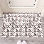 Baseballs Pattern Print Rubber Doormat