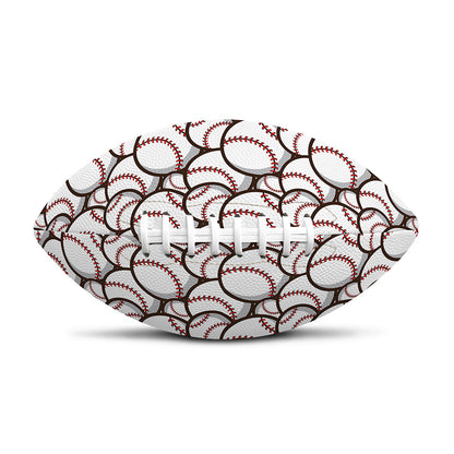 Baseballs Pattern Print Rugby Ball
