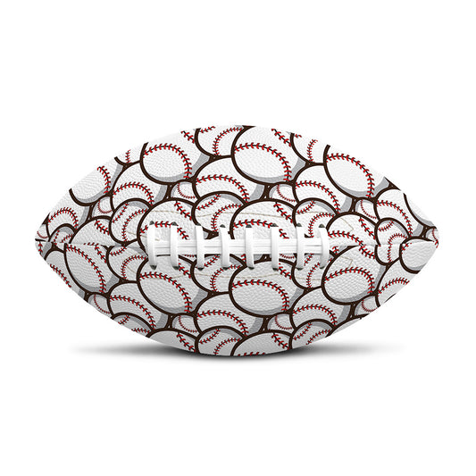Baseballs Pattern Print Rugby Ball
