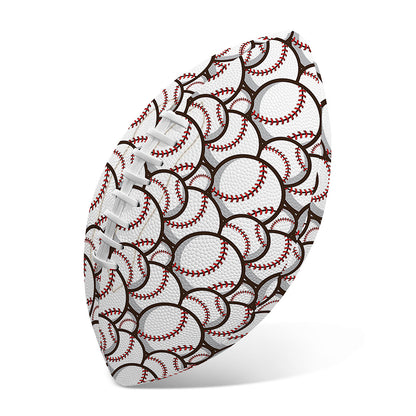 Baseballs Pattern Print Rugby Ball