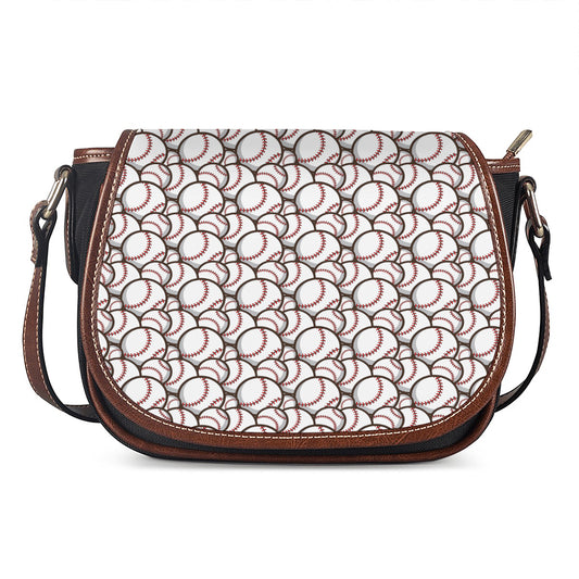Baseballs Pattern Print Saddle Bag