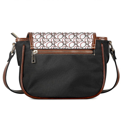 Baseballs Pattern Print Saddle Bag