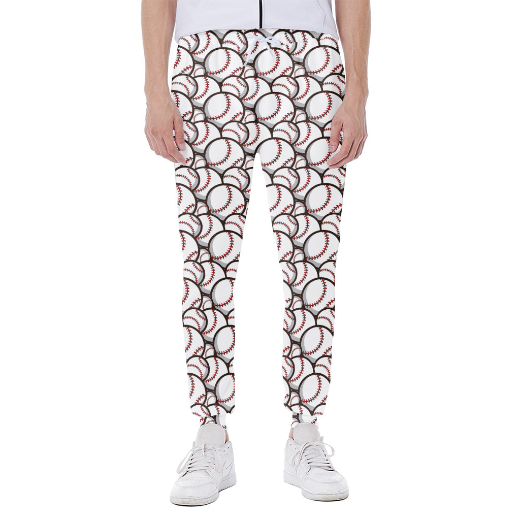 Baseballs Pattern Print Scuba Joggers