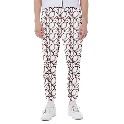 Baseballs Pattern Print Scuba Joggers