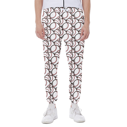 Baseballs Pattern Print Scuba Joggers