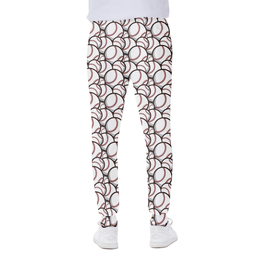 Baseballs Pattern Print Scuba Joggers