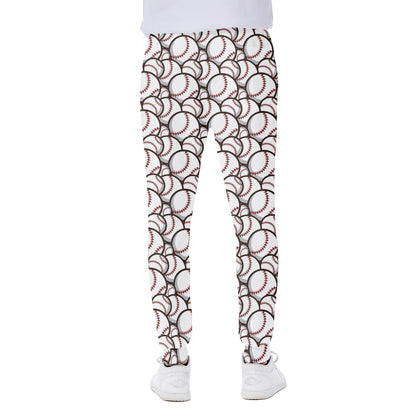 Baseballs Pattern Print Scuba Joggers
