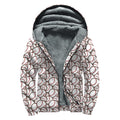 Baseballs Pattern Print Sherpa Lined Zip Up Hoodie
