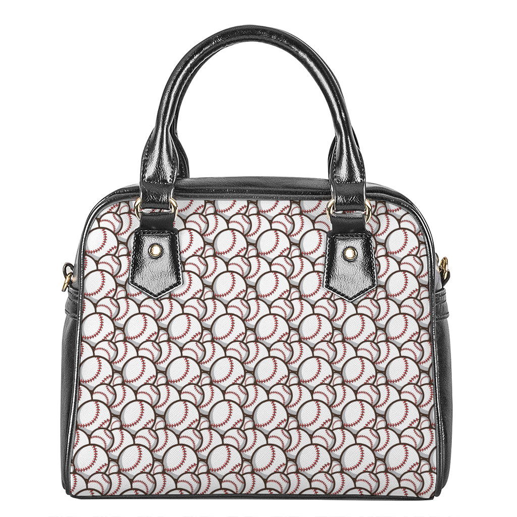 Baseballs Pattern Print Shoulder Handbag