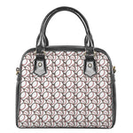 Baseballs Pattern Print Shoulder Handbag