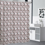 Baseballs Pattern Print Shower Curtain