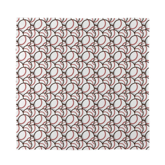 Baseballs Pattern Print Silk Bandana
