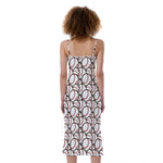 Baseballs Pattern Print Slim Fit Midi Cami Dress