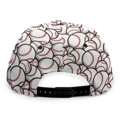 Baseballs Pattern Print Snapback Cap