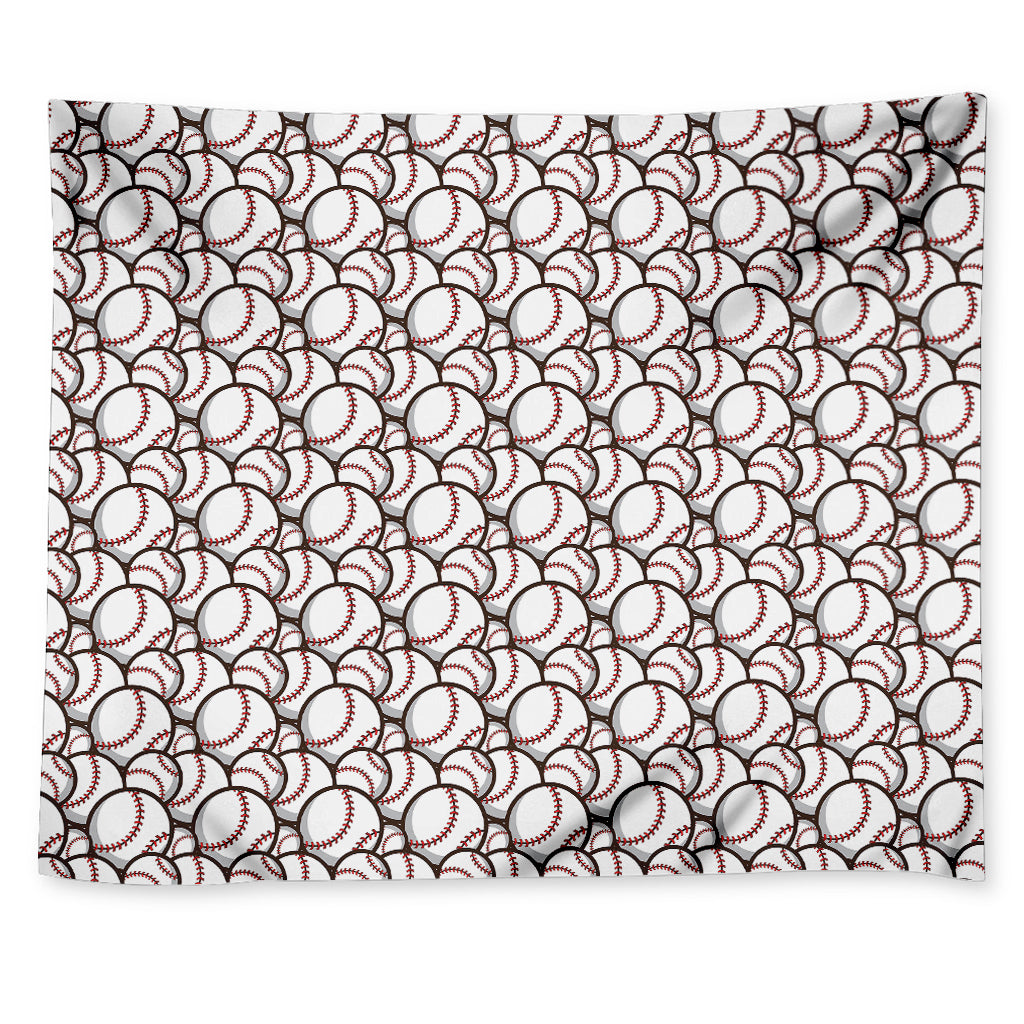 Baseballs Pattern Print Tapestry