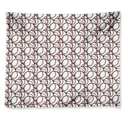 Baseballs Pattern Print Tapestry