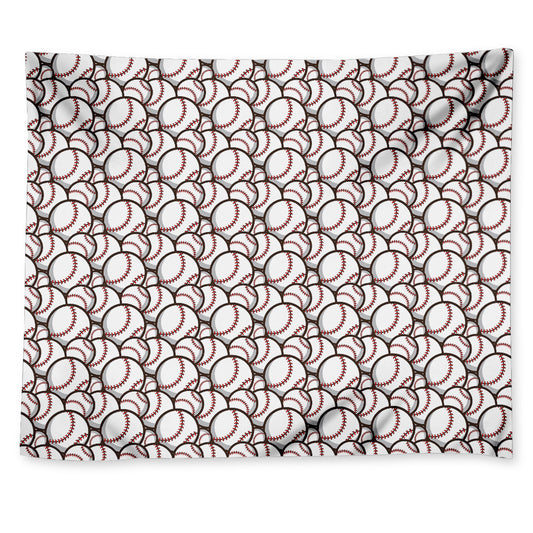 Baseballs Pattern Print Tapestry